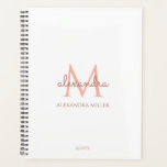Monogramme d'or rose blanche minimaliste Nom moder<br><div class="desc">Ce design simple,  élégant,  élégant,  blanc et or rose présente votre nom personnalisé et monogramme dans une topographie tendance et élégante. Cet article peut être et un excellent cadeau pour vous,  votre famille et vos amis.</div>