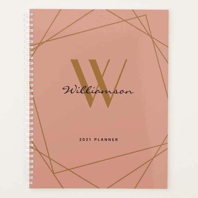 Monogramme d'or Rose moderne Girly Nom du script 2 (Devant)