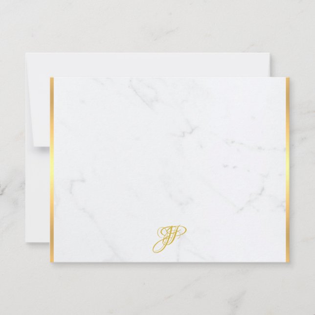 Monogramme doré marbre marbre moderne Modèle (Devant)