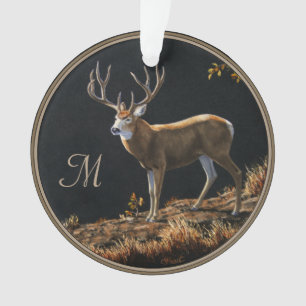 Monogramme du trophée d'automne Mule Deer Buck