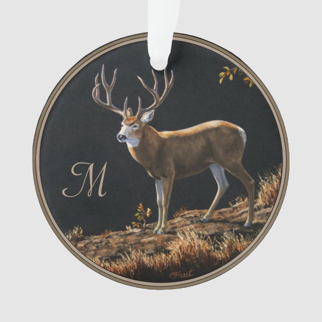 Monogramme du trophée d'automne Mule Deer Buck (devant)