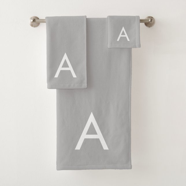 Monogramme éditable moderne sur gris argenté (En situation)