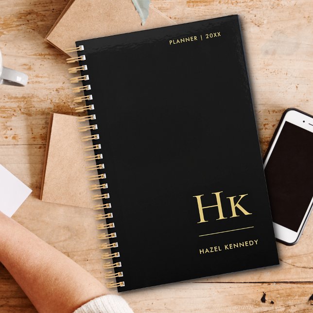 Monogramme Elegant Black Gold Classic Professional (Créateur téléchargé)