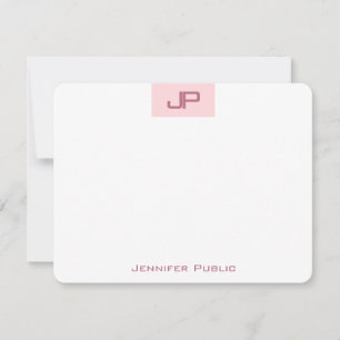 Monogramme Elegant Blush Pink Simple Modèle