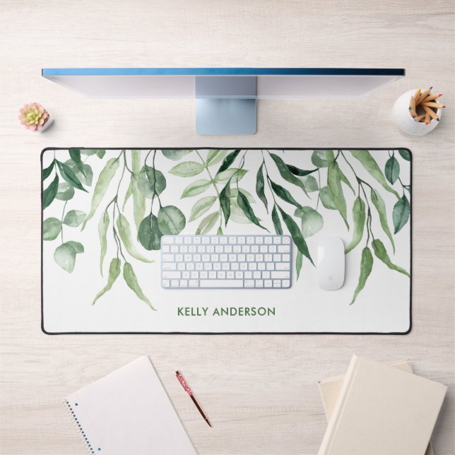 Monogramme élégant Floral aquarelle végétale (Bureau 1)
