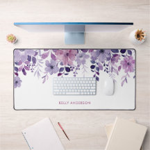 Monogramme élégant floral aquarelle violet