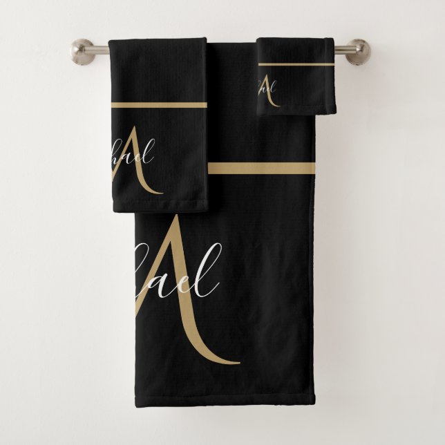Monogramme élégant luxe noir et or (En situation)