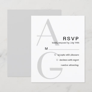 Monogramme élégant. Mariage moderne simple RSVP