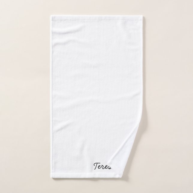Monogramme Élégant Moderne Minimaliste Écriture Bl (Serviette à main)