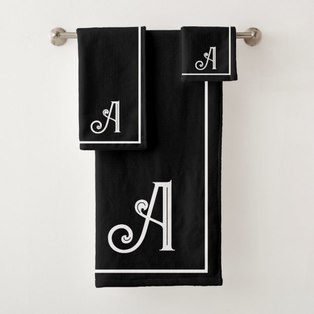 Monogramme élégant moderne noir et blanc   (En situation)