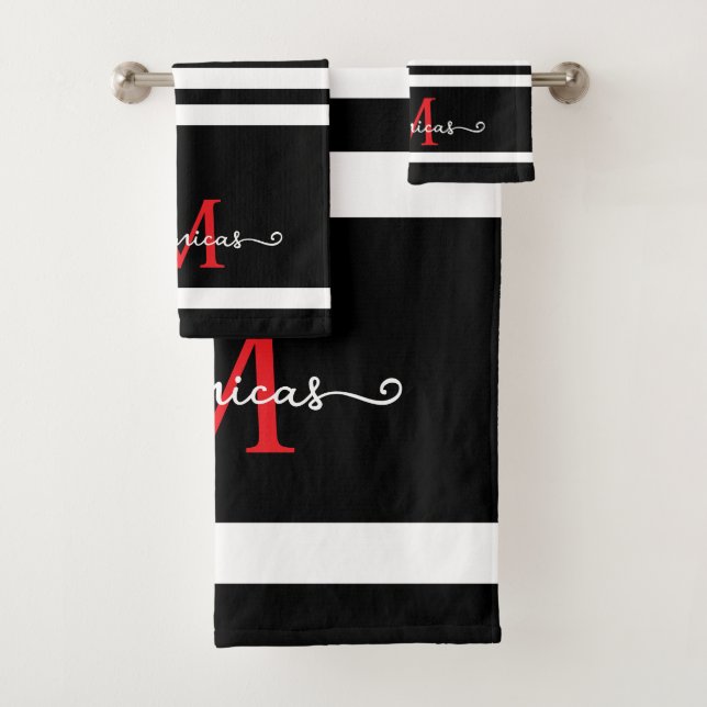 Monogramme élégant noir blanc nom personnalisé  (En situation)