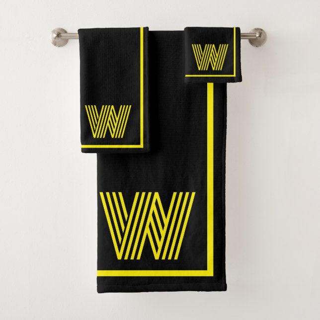 Monogramme élégant noir et jaune  (En situation)
