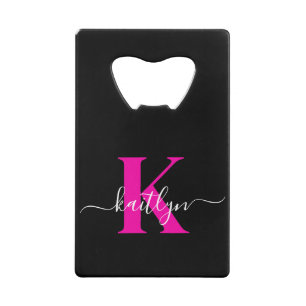 Monogramme élégant noir rose vif écriture