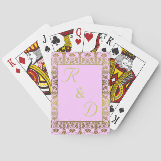 monogramme élégant paraphé jeu de cartes pont or