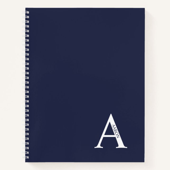 Monogramme élégant personnalisé et Carnet de nom (Devant)
