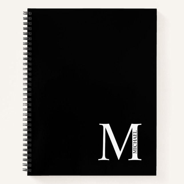 Monogramme élégant personnalisé et Carnet de nom (Devant)