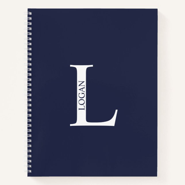 Monogramme élégant personnalisé et Carnet de nom (Devant)