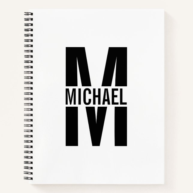 Monogramme élégant personnalisé et Carnet de nom (Devant)