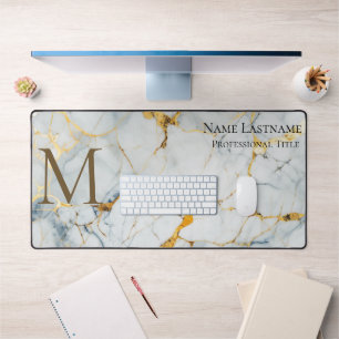 Monogramme Elégant Personnalisé Marbre Bronze Or B