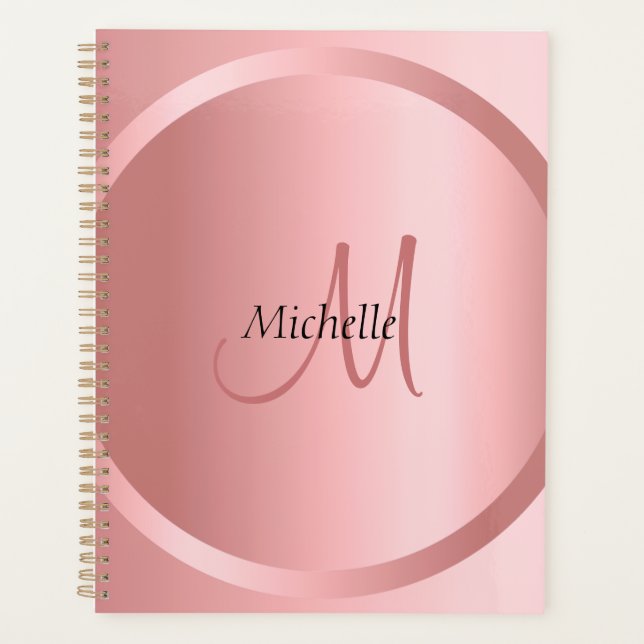 Monogramme élégant Rose sur mesure Or moderne (Devant)