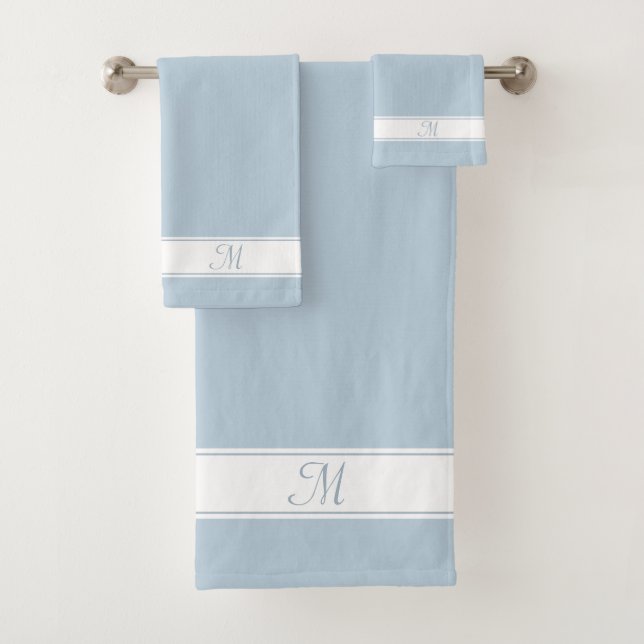 Monogramme élégant sur blanc et bleu merveilleux (En situation)
