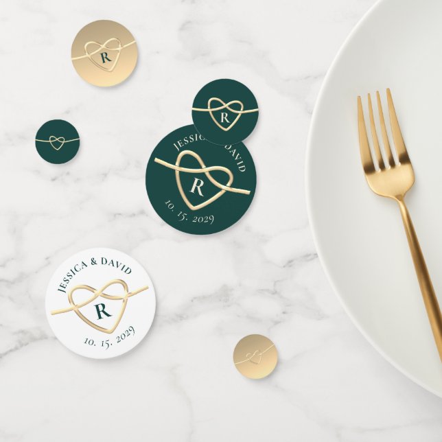 Monogramme Emerald Green Mariage Confetti (Groupe)