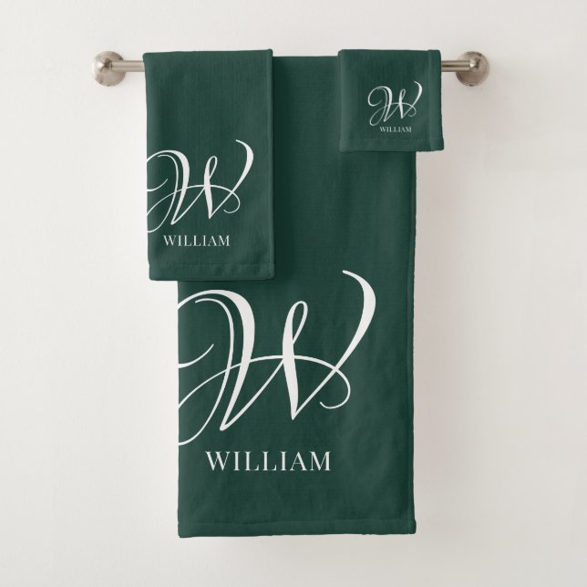 Monogramme Émeraude Élégant Personnalisé Initial (En situation)