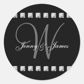 Monogramme en cristal de diamant W Stickers de mar