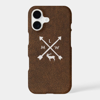 Monogramme en cuir rustique iPhone 7+ Coque