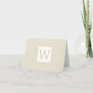 Monogramme en En vichy beige et blanc
