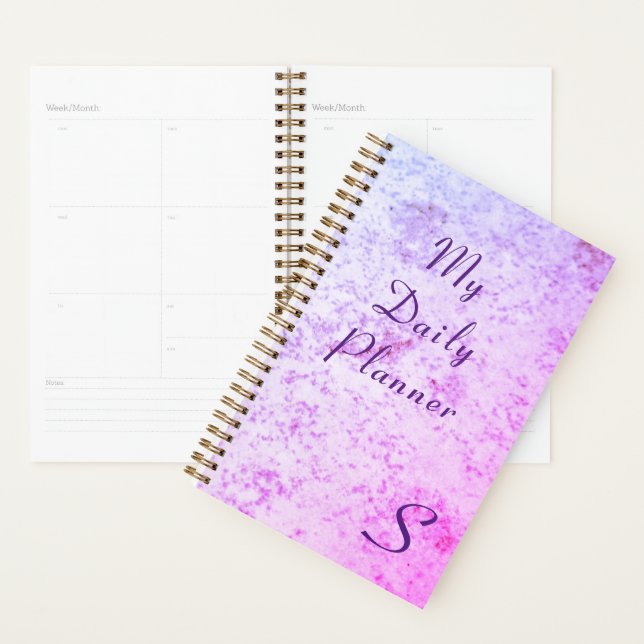 Monogramme en marbre rose et violet (Devant avec enveloppe)