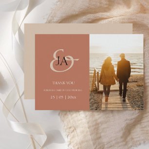 Monogramme en terre cuite moderne Mariage photo Me