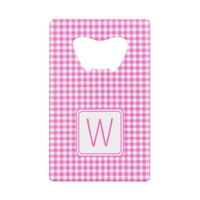 Monogramme En vichy plaid rose et blanc (Devant)