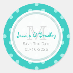 Monogramme Enregistrer Les Stickers Date PolkaDot