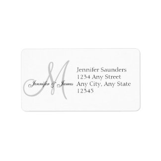 Monogramme épousant des étiquettes de adresse de R