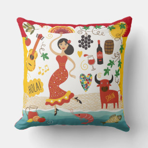 MONogramme ESPAGNE - REGARDEZ ! Coussin décoratif