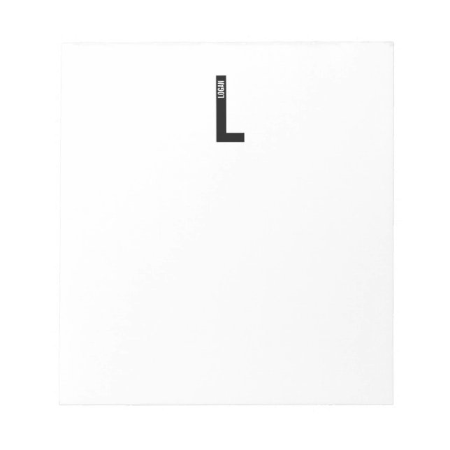 Monogramme et bloc-notes de nom personnalisé moder (Devant)