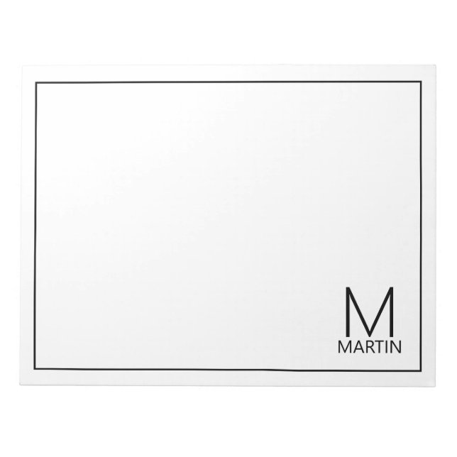 Monogramme et bloc-notes de nom personnalisés mode (Devant)
