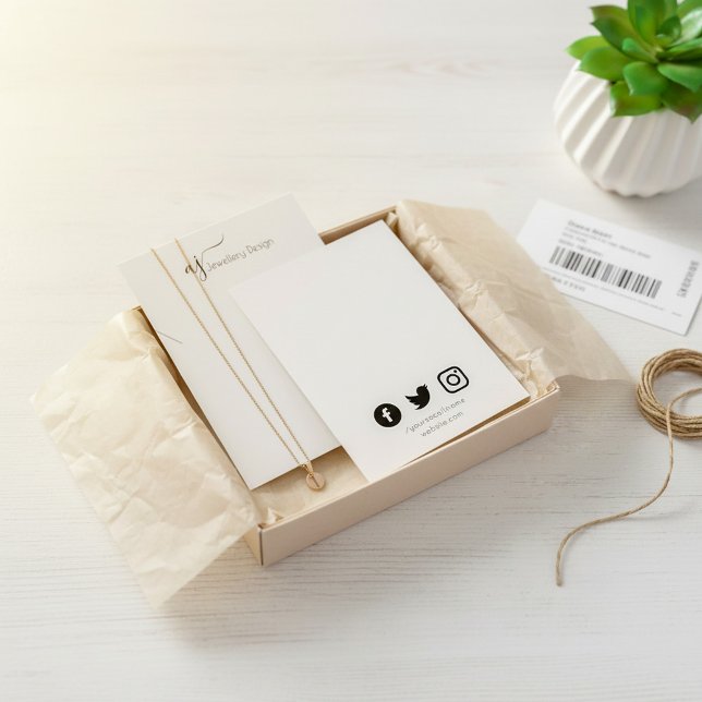 Monogramme et les médias sociaux jolie carte d'aff (Monogram and social media pretty display card.)