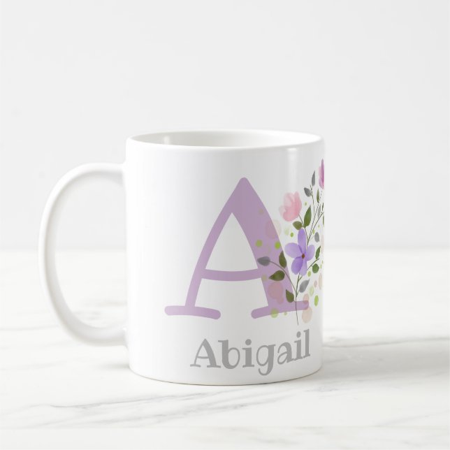 Monogramme et nom chrétien Abigail Coffee Mug (Gauche)