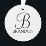 Monogramme et nom de script personnalisé<br><div class="desc">Monogramme personnalisé et Nom Giftfeatures monogramme personnalisé en noir classique style de police de script et nom en noir classique serif style de police sur arrière - plan blanc.

Idéal pour des vacances,  des réunions de famille et des occasions spéciales.</div>