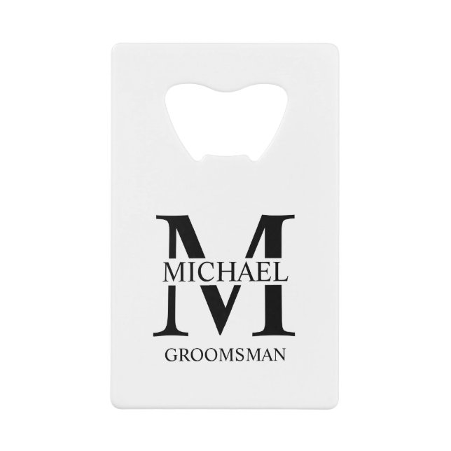 Monogramme et nom du Groomsman personnalisé classi (Devant)