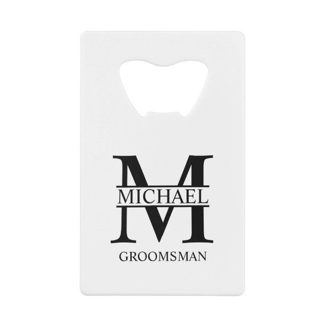 Monogramme et nom du Groomsman personnalisé classi (Devant)