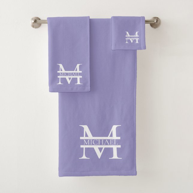 Monogramme et nom Elegant Purple Personnalisé (En situation)