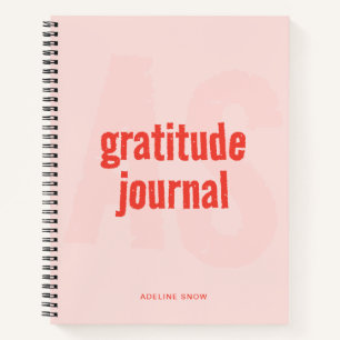 Monogramme et nom Gratitude Journal (rose pâle)