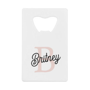 Monogramme et nom personnalisé moderne Pastel Pink