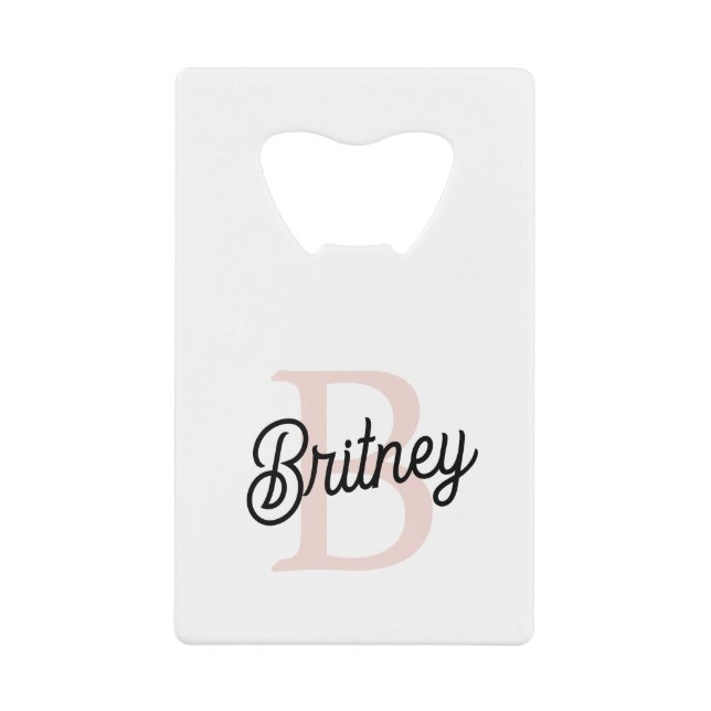 Monogramme et nom personnalisé moderne Pastel Pink (Devant)