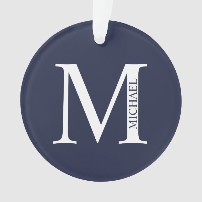 Monogramme et nom personnalisés bleu marine (devant)