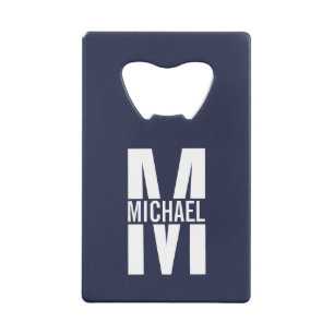 Monogramme et nom personnalisés bleu marine