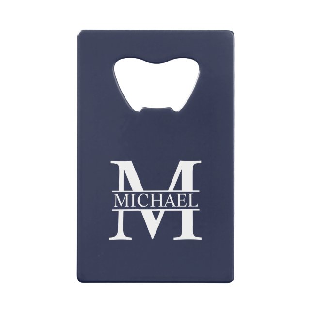 Monogramme et nom personnalisés bleu marine (Devant)